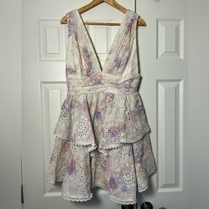 Gianni Bini Christa Eyelet Tiered Dress Size 8